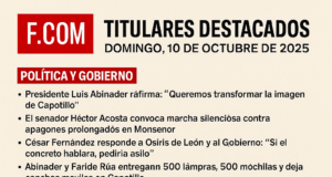 F.COM – TITULARES DESTACADOS DOMINGO, 10 DE OCTUBRE 2025