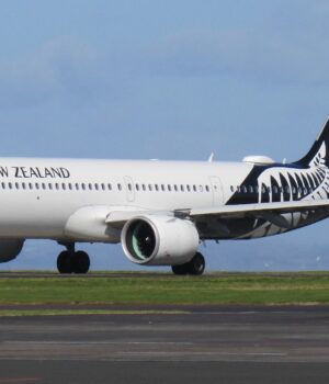 Air New Zealand en Auckland — Biponacci, archivo 2019 Airbus A321neo de Air New Zealand en el aeropuerto de Auckland; foto de archivo de 2019.