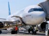 Airbus A321neo de Air Transat estacionado en el aeropuerto de Niza, fotografía de archivo de 2019.