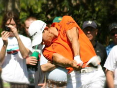 Camilo Villegas durante el Masters de Augusta; fotografía de archivo de 2011.