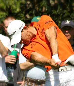 Camilo Villegas durante el Masters de Augusta; fotografía de archivo de 2011.