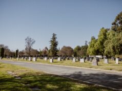 Cementerio con sepulturas y áreas verdes, imagen ilustrativa