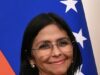 Delcy Rodríguez durante una reunión en septiembre de 2024; retrato de archivo.