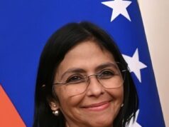 Delcy Rodríguez durante una reunión en septiembre de 2024; retrato de archivo.