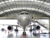 Vista frontal de un Airbus A320 de Jetstar en un hangar de Melbourne, archivo de 2009.