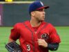 José Marmolejos con los Harrisburg Senators en 2017; fotografía de archivo de Jeffrey Hyde.