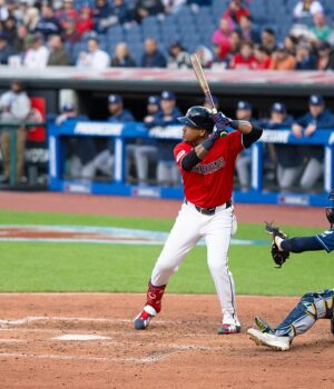 José Ramírez con los Guardianes de Cleveland, imagen de archivo previa a la ALCS 2026