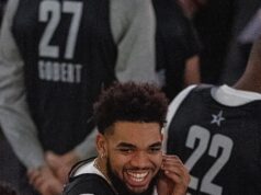 Karl-Anthony Towns en una fotografía de archivo de febrero de 2022, de Erik Drost