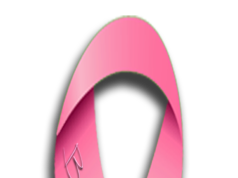 Lazo rosado, símbolo de concienciación sobre el cáncer de mama; ilustración de K B, 2012