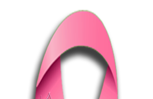 Lazo rosado, símbolo de concienciación sobre el cáncer de mama; ilustración de K B, 2012