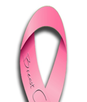Lazo rosado, símbolo de concienciación sobre el cáncer de mama; ilustración de K B, 2012