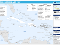 Caribe cierra SOTIC con la conectividad como reto central Mapa del Caribe con sus principales islas y territorios