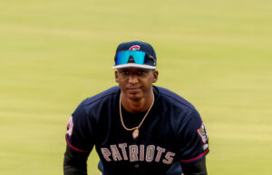 Marco Luciano con el uniforme de Somerset Patriots; fotografía de archivo del 26 de abril de 2026