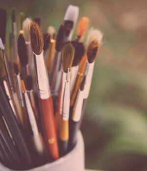 Pinceles para artes visuales — archivo 2015 Pinceles de pintura como imagen ilustrativa de las artes visuales; archivo 2015.