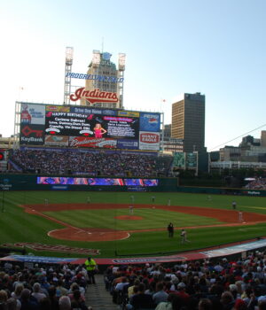 Progressive Field en Cleveland Vista del Progressive Field en Cleveland, escenario del Juego 4 de la Serie de Campeonato de la Liga Americana