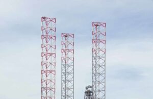 Plataforma Prospector 5 en Parkeston Quay, Reino Unido, fotografiada por Glyn Baker en junio de 2020.