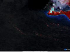 Piñero llama a acelerar la respuesta conjunta al sargazo Imagen satelital de archivo que resalta en color rojo bancos de sargazo frente a la costa de República Dominicana en mayo de 2020.