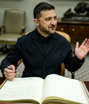 Volodímir Zelenski en la Casa Blanca el 17 de octubre de 2025. Foto: Daniel Torok / Casa Blanca.